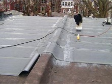Flat Roof During Installation